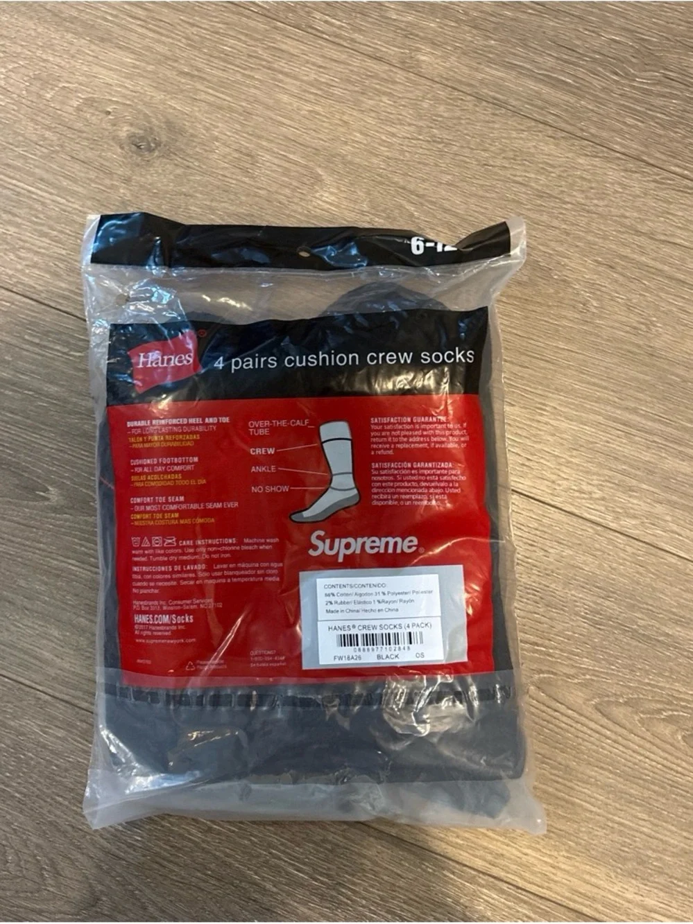 Supreme socks  - Size Label